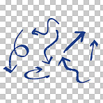 Arrow, icon and emoji sign or vector for an app or web design on a png, transparent and mockup or isolated background. Notification, logo and color design showing direction