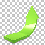 Arrow, icon and emoji sign or vector for an app or 3d web design on a png, transparent and mockup or isolated background. Notification, logo and color design showing up direction