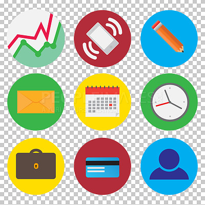 Buy stock photo Logo, icon and illustration with sign for app, social media and emoji for technology abstract. Design, UI and graphic for ecommerce, communication and time management on png transparent background