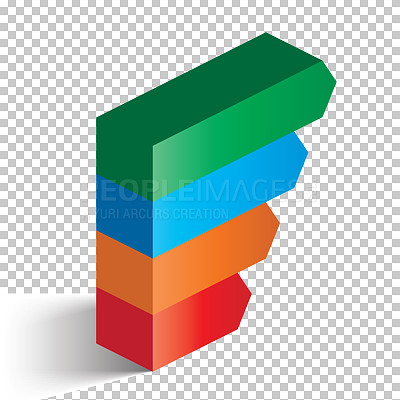 Buy stock photo Statistic, data stairs and arrows for business with progress, information and growth on transparent png background. Isolated icon, chart and report for planning, corporate success and presentation