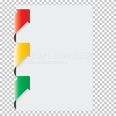 Buy stock photo Blank,template and document for business with arrows for planning, analytics and design with space for data. Illustration, isolated and transparent png report for presentation, report and analytics  