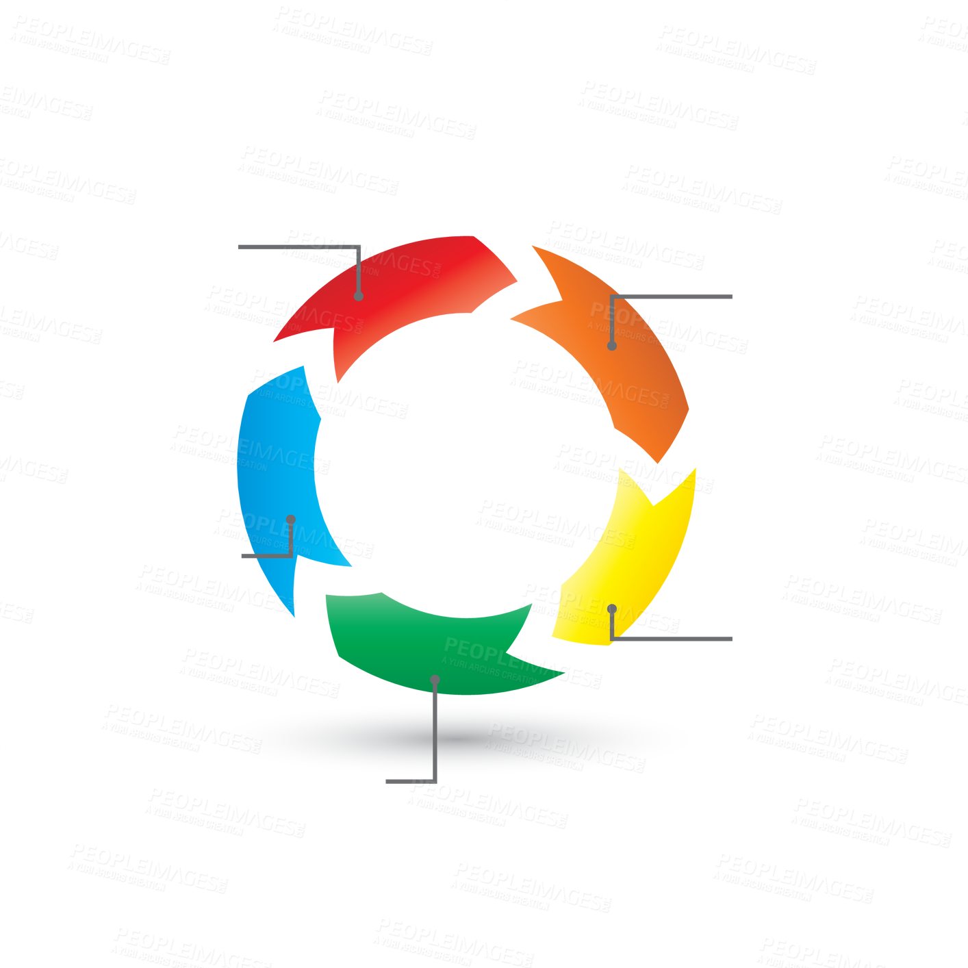 Buy stock photo Infographic chart, design and illustration with circle for report with arrows and information isolated on png transparent background. Presentation, template and icon for a circular economy and growth