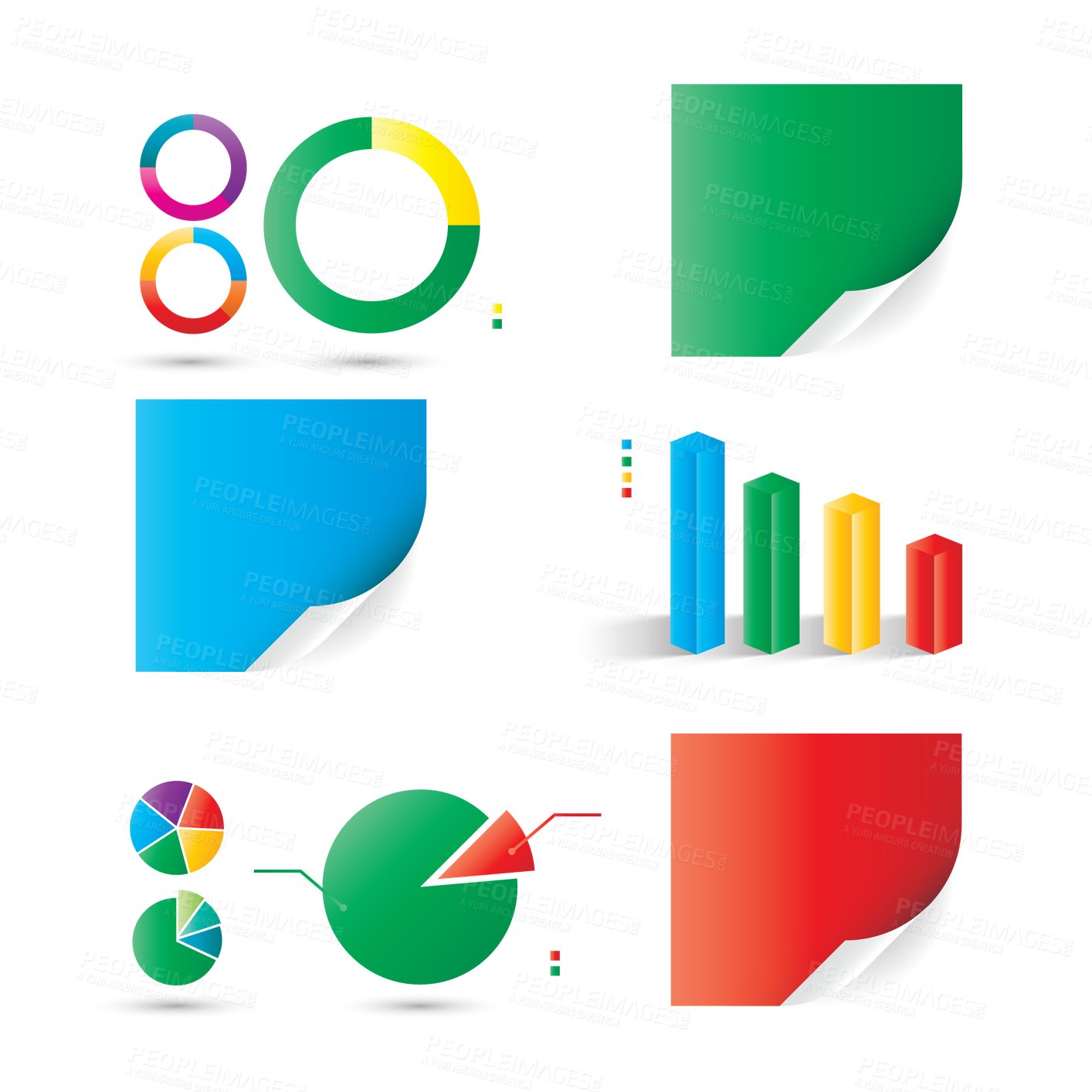 Buy stock photo Infographic chart, data analytics or presentation for business with circle graph, geometric design or workflow. Illustration, financial template or statistics isolated on a png transparent background