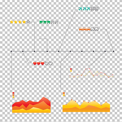 Buy stock photo Infographic chart, data analytics or presentation for budget with transportation, shopping or travel savings. Illustration, financial template and statistics isolated on a png transparent background