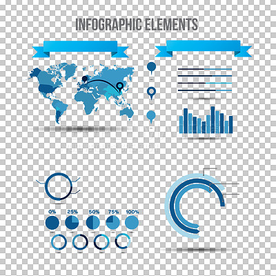 Buy stock photo Infographic chart, report and presentation for business with data analytics, seo information and sales graphs. Illustration, financial template or statistics isolated on a png transparent background