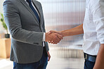 Business people shaking hands in office meeting welcoming gesture greeting client successful partnership deal