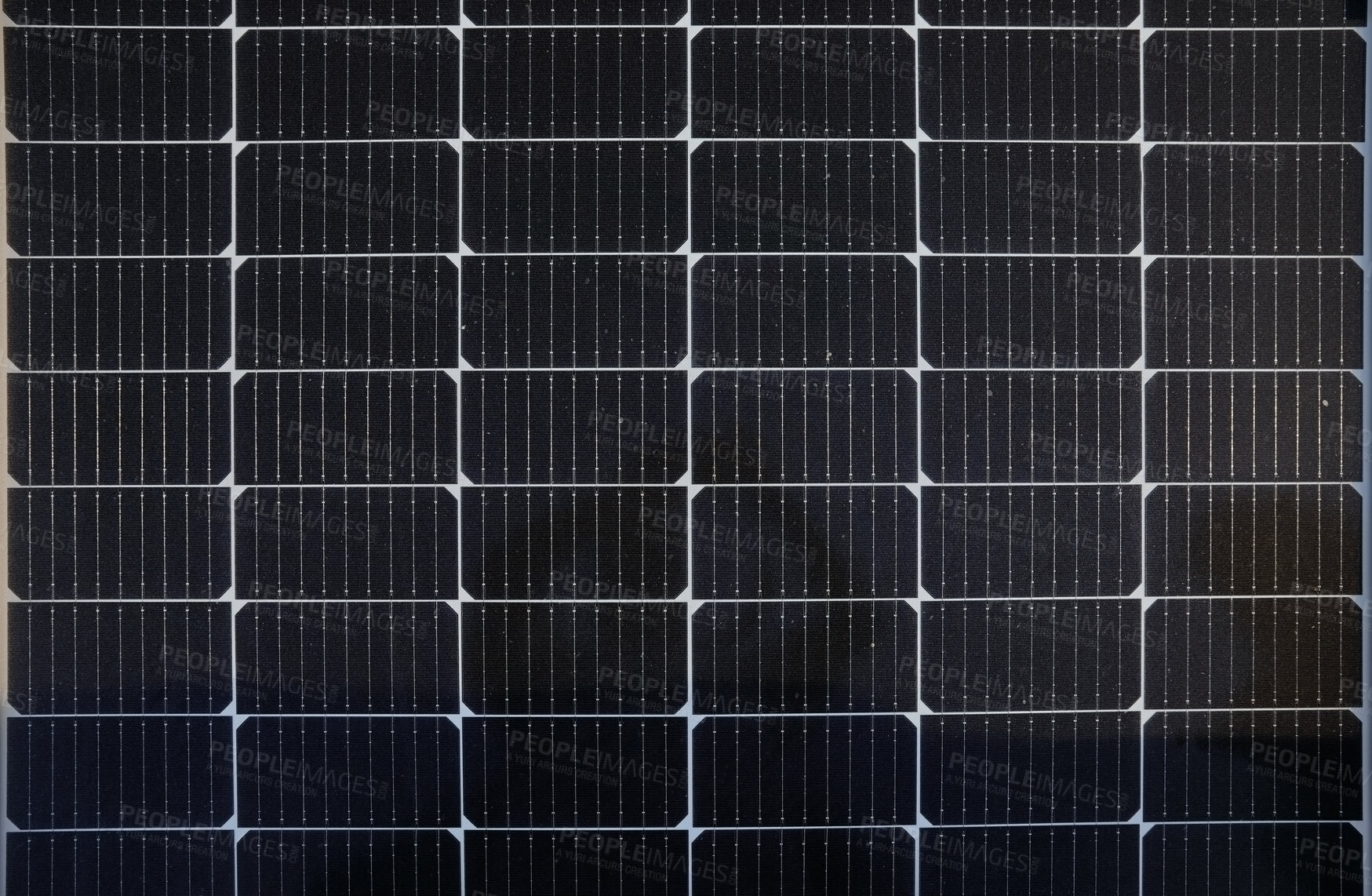 Buy stock photo Solar energy, electricity and sustainability solar panel grid for harvesting energy on biodegradable sun farm. Closeup texture of environment engineering, renewable energy and future eco innovation