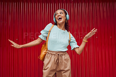 Buy stock photo Happy woman streaming music, singing and hip hop dance on stage with headphones. Young musical performer, fun and energy in trendy fashion 




broadway
solo act
dancing
listen to music
hip hop rmb

