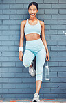 Fitness, black woman and happy workout of a person after exercise, yoga or pilates. Portrait of a sport training, healthy and happiness of a woman smile about health, wellness and sports cardio
