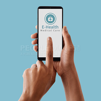 Buy stock photo Studio shot of an unrecognizable woman holding a cellphone against a white background