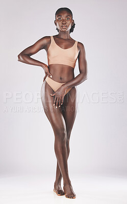 Premium Photo  African woman studio floor and lingerie in portrait  kneeling or beauty for sexy aesthetic by white background isolated girl  model or sitting for clothes underwear or alluring fashion by