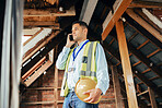 Engineering, phone call and man at a construction site working on an architectural project. Smartphone, architecture and industry worker on a mobile conversation while doing maintenance on a building