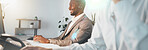 Call center, computer and business man in office virtual communication, IT support or customer service in networking success. Telemarketing sales, talk and happy black man worker or online consultant