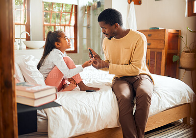 Buy stock photo Healthcare, child and dad drawing blood for diabetes, sugar levels and medical monitor. Care, medicine and an African father with a machine to check glucose of a sick girl for wellness and test