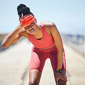 Black woman, running and fitness with run outdoor, athlete with