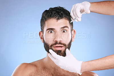 scared man face. Stock Photo