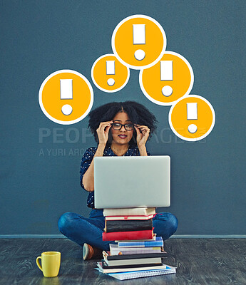 Buy stock photo 404 graphic, computer glitch sign and business woman with coding analytics problem. Stress, hacker issue and laptop error of a young person with it code update feeling anxiety from software data