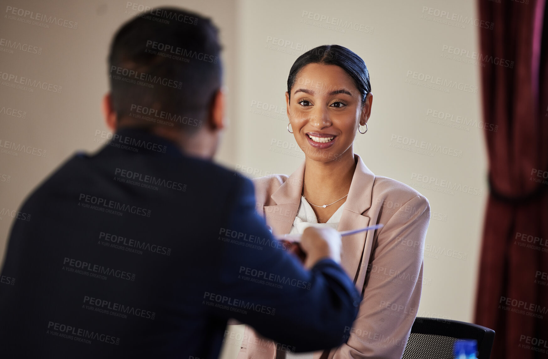 Buy stock photo Lawyer, contract or people for teamwork in meeting for court case planning, strategy or report in office. Law firm, corporate or collaboration for evidence review, legal conversation or research