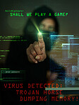 Fingerprint, virus and overlay with a man hacker working on a computer to install malware on a system. Cyber security, data and dashboard with a male hacking a database for information phishing