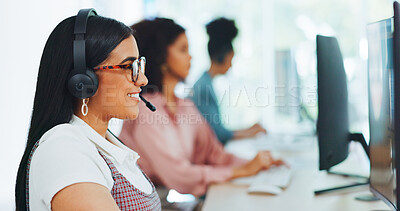 Call center woman, office and communication for customer service, help and advice by computer with team. Crm expert, consultant and contact us for customer support, consulting clients and help desk