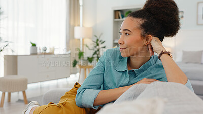 Black woman, relaxing by home office in morning start for freelancing business at home. African American female freelancer relaxing in the bedroom with positive mindset with freedom.