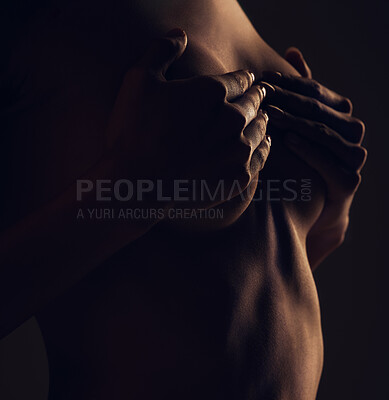 Woman's body chest breast Stock Photo