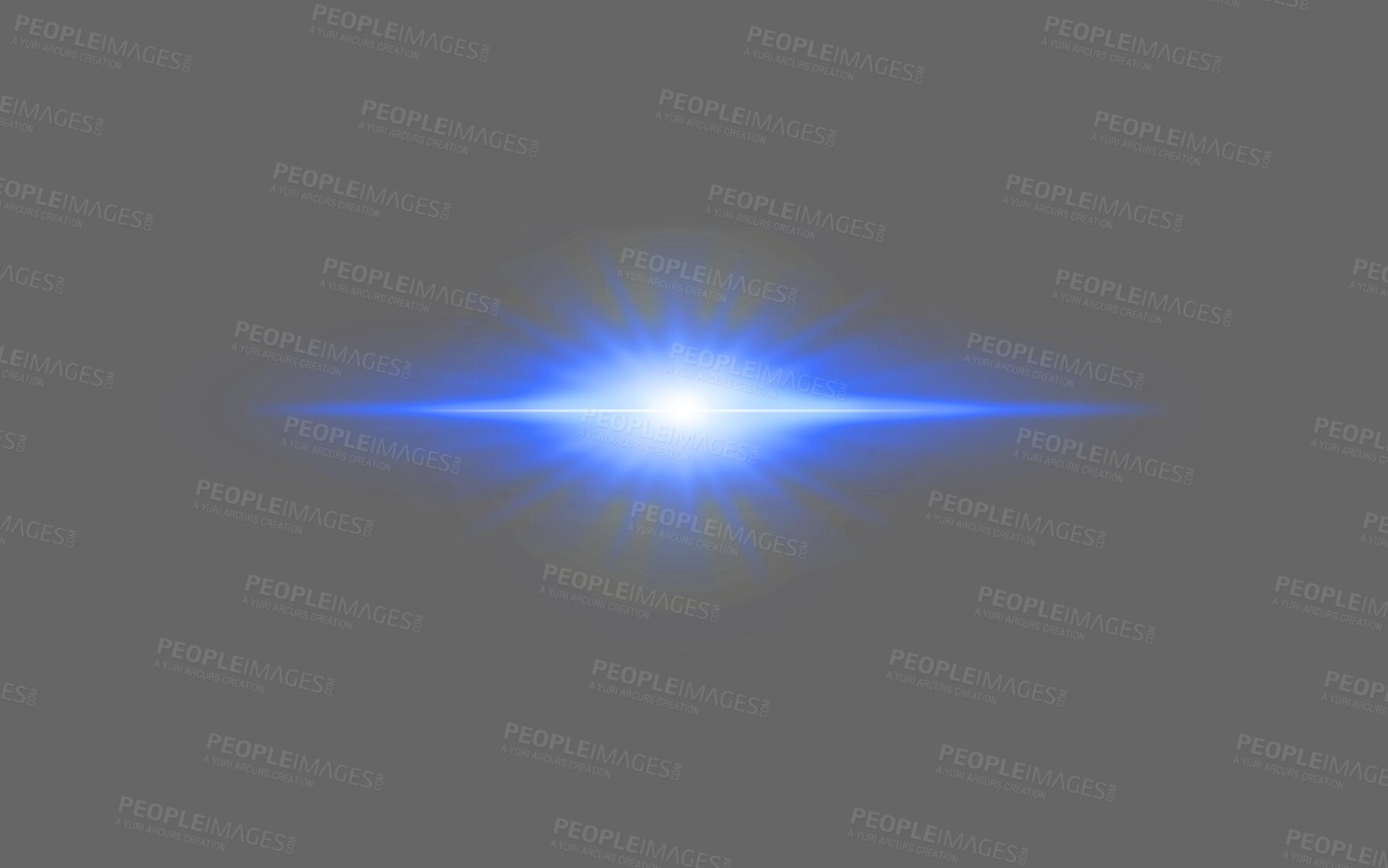 Buy stock photo Blue digital lens flare or beam isolated on png or transparent background, solar magic and ray of light with star. Spark, flash and abstract with sparkle, glow and shine, bright and flashing color