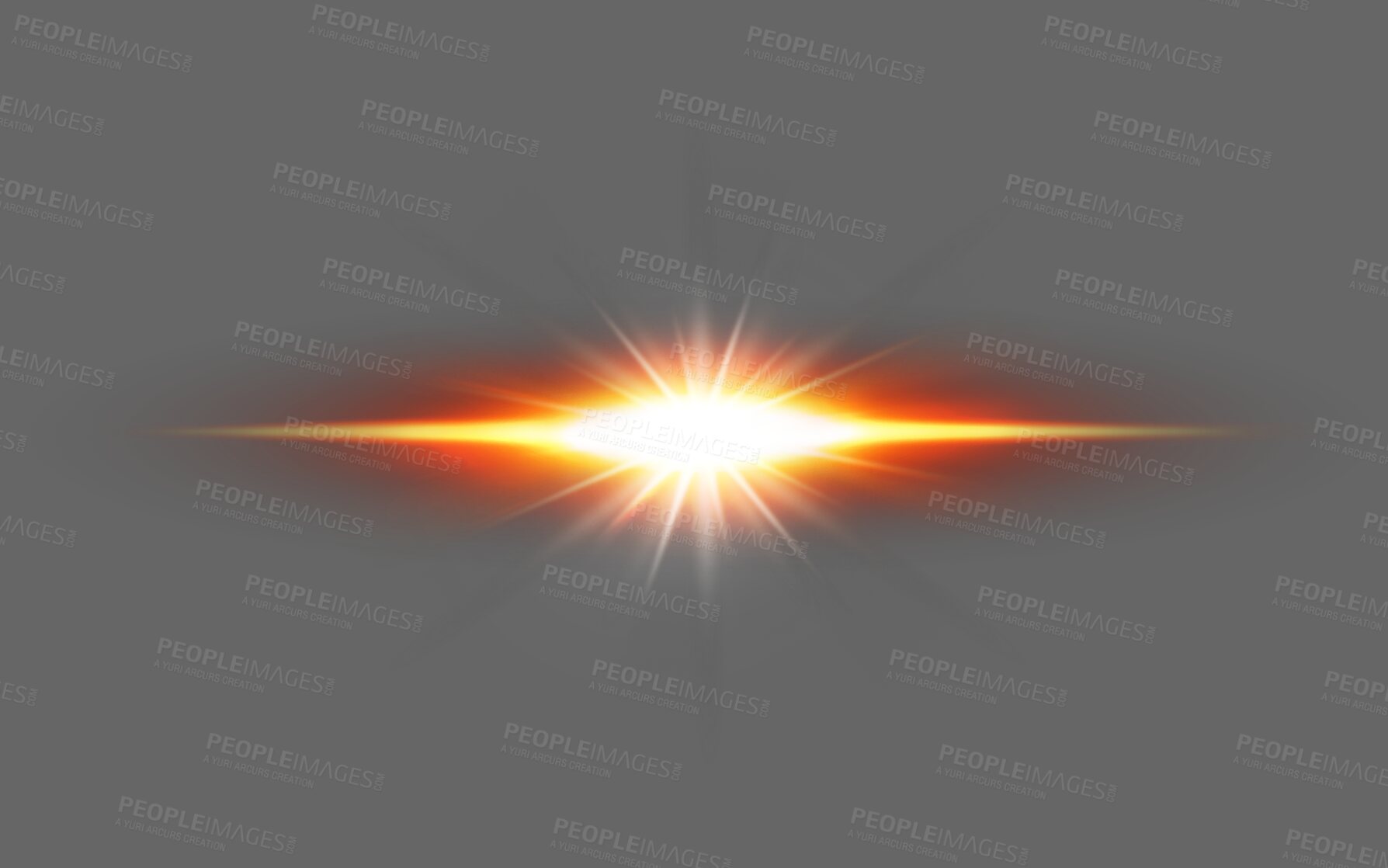 Buy stock photo Orange digital lens flare or beam isolated on png or transparent background, sun design and ray of light with star. Spark, flash and abstract with sparkle, glow and shine, bright and flashing color