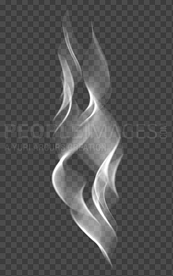 White, smoke with misty or fog isolated on png or transparent background with mockup space and vapor. Abstract, steam texture and smoking with mist swirl or curve, smog and smokey plume with fumes