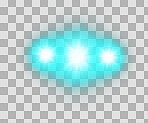 Blue, digital lens flare and sparkle isolated on png or transparent background with neon and lighting. Bright light, ray and glow with shine, beam and glowing with star, abstract and flash