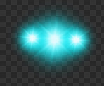 Blue, digital lens flare and light isolated on png or transparent background with bokeh and streak. Glow, shine and star with circle beam, lighting and bright with spark, glowing and abstract