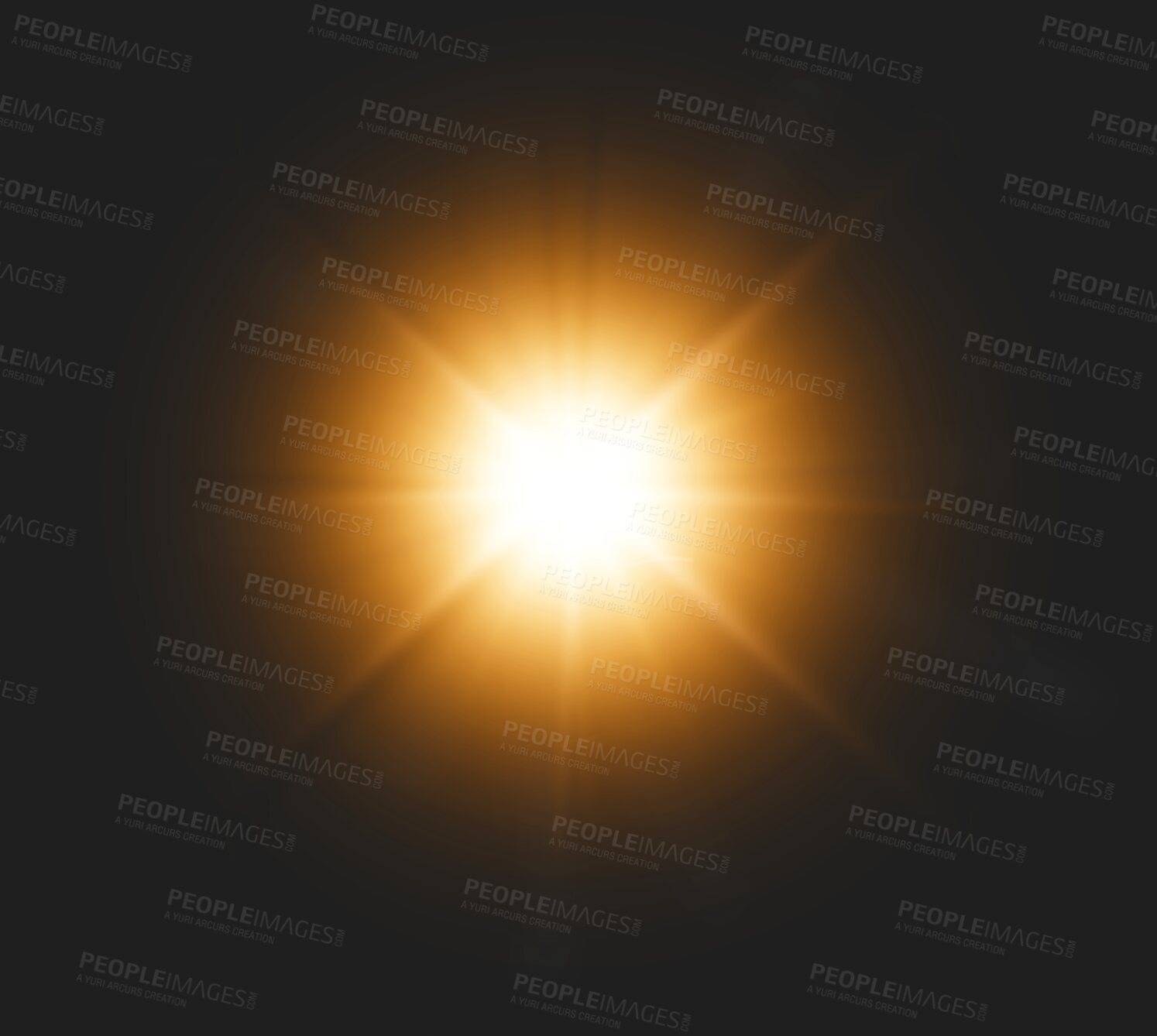 Buy stock photo Lens flare, explosion and light in transparent png with dark background, flame and sparkle abstract. Sunshine special effect, glow and flash with color, burst and creative mockup for illustration