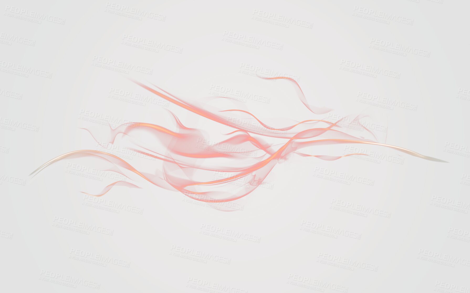 Buy stock photo Red, color and digital drawing on transparent background for sketch, design and colourful streak on png texture. Glowing abstract, creative art deco and isolated lines for motion, exposure and effect