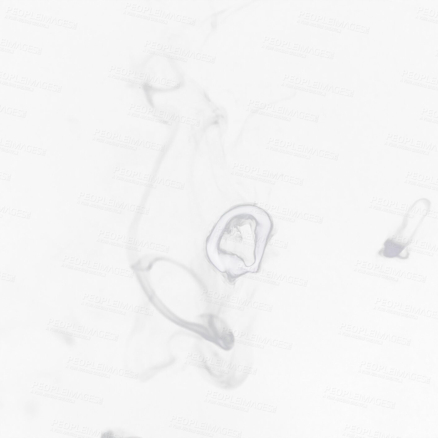 Buy stock photo Smoke ring movement, white png and transparent background with pollution swirl. Fig, art and steam pattern in the air with isolated smoking and incense creativity with abstract motion