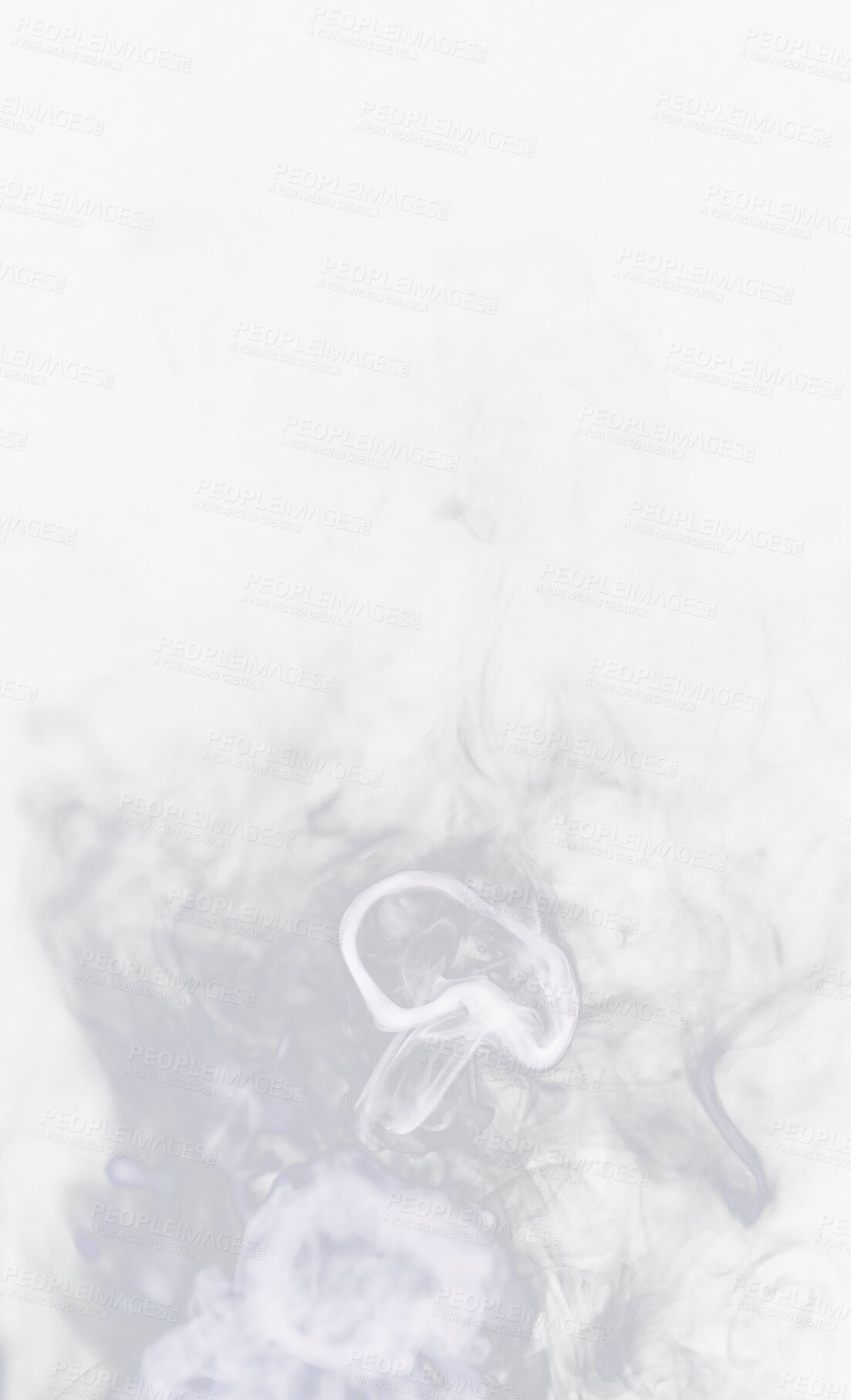 Buy stock photo Smoke ring, steam texture and png with fog in the air on a transparent background. Smoking, smog swirl and isolated with smoker art from cigarette or pollution with cloud or vape for incense