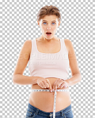 Weight loss, stomach and measure tape for body measurement for health,  wellness and healthy diet. F Stock Photo by YuriArcursPeopleimages