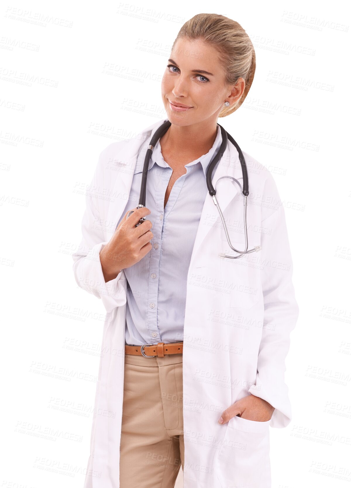 Buy stock photo Doctor, healthcare and portrait of clinic woman isolated on a transparent png background. Nursing, consulting and smile of happy, confident and proud female medical professional, worker or nurse