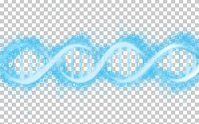 Buy stock photo DNA structure, genetic code and science with neon blue isolated on png or transparent background. Evolution, helix and molecular with genome cell, RNA with gene and link with scientific and abstract