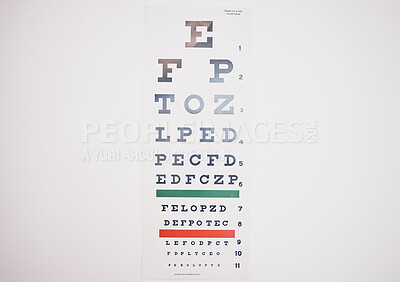 Eye Test Chart Letters Chart Vision Exam Stock Illustration