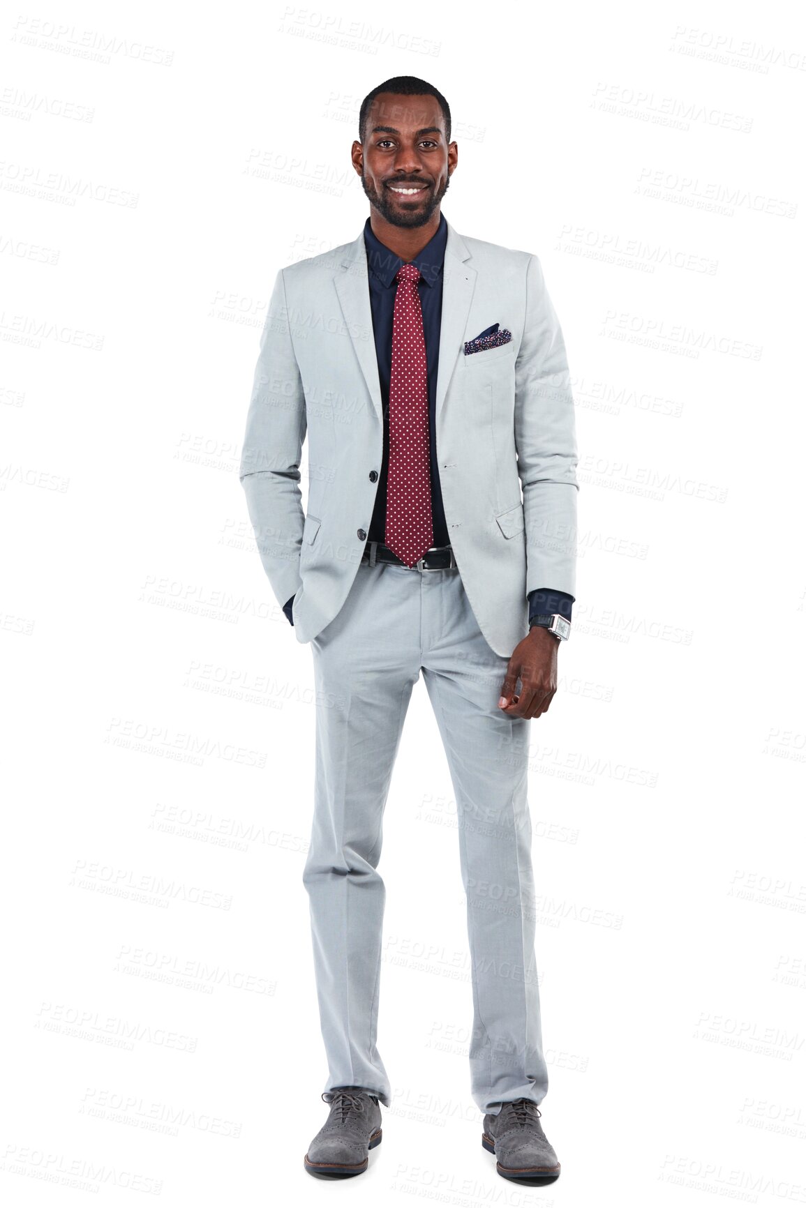 Buy stock photo Business, black man and happy portrait isolated on transparent png background for management. Male entrepreneur, professional corporate worker and manager for pride, confidence and power suit of boss
