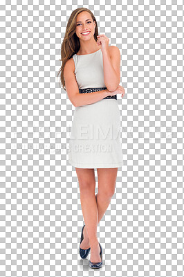 Buy stock photo Fashion, corporate and portrait of woman or businesswoman isolated in a transparent png background. Employee, happy and female person feeling confident is a proud, professional entrepreneur