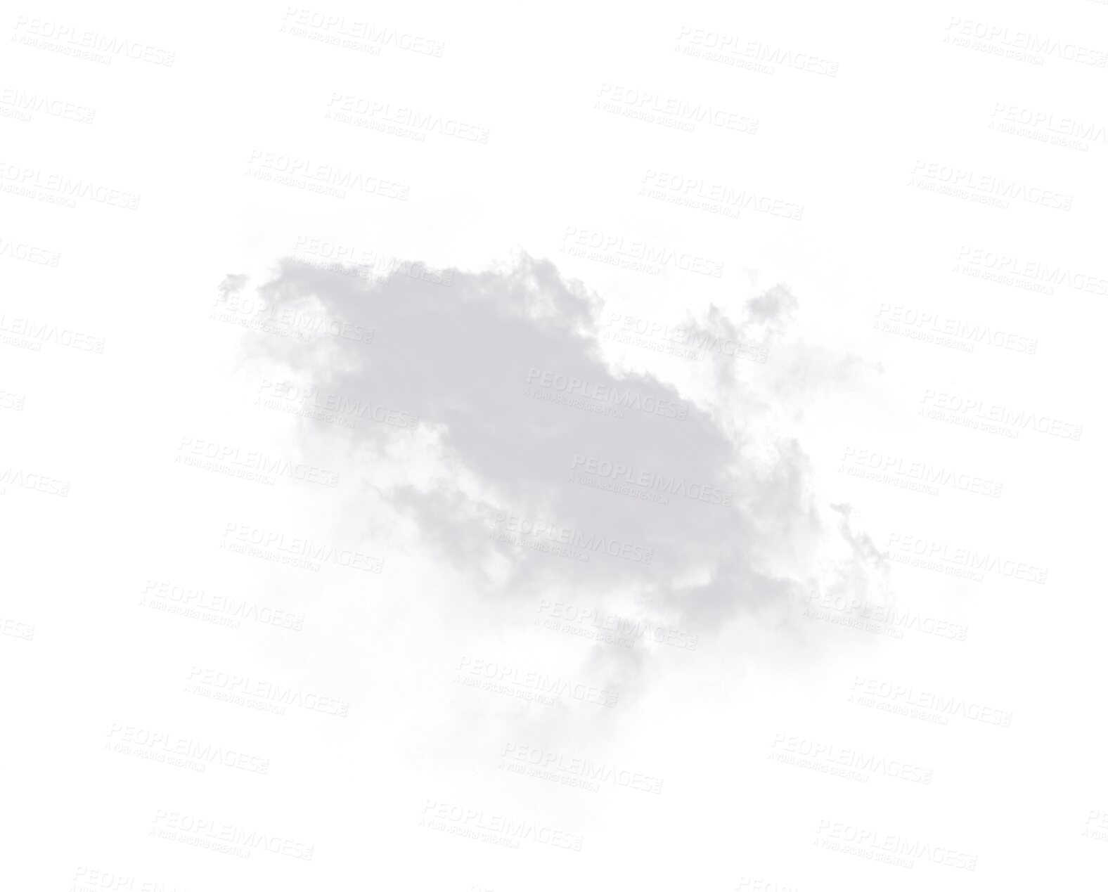 Buy stock photo Grey smoke cloud, fog or smokey flare and realistic steam or gas, mist explosion with a powder spray and a design element texture isolated on a transparent and png background