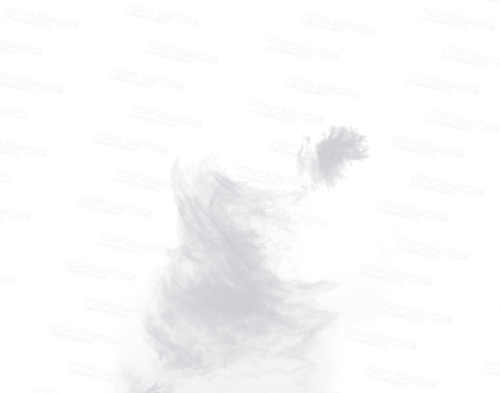 Buy stock photo Grey smoke, cloud and fog on transparent background of realistic steam or gas mist explosion with a powder spray. Design element texture isolated of smokey gray clouds image in PNG format