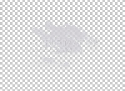 Buy stock photo Grey art, abstract or cloud particles with messy misty effects isolated on transparent png background. Smoke graphic, vapor and dust pattern textures of clouds, creative elements and foggy smog steam