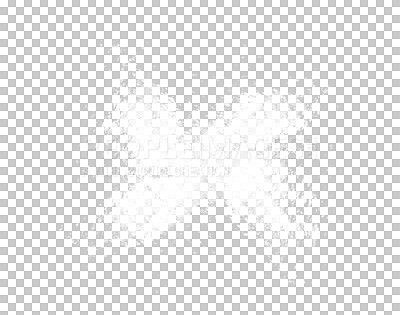 Buy stock photo White art, abstract or creative spray paint particles effects isolated on transparent png background. Cloudy smog or foggy texture elements on powder pattern or graphic steam design patterns