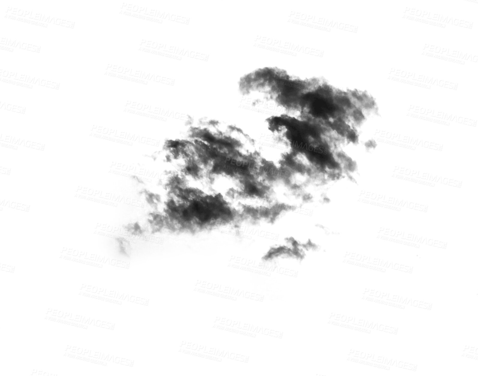 Buy stock photo Png, black smoke and fog png alpha channel of smokey flare and steam or gas. Dark mist cloud, pollution or toxic design element texture in air as art isolated on transparent background