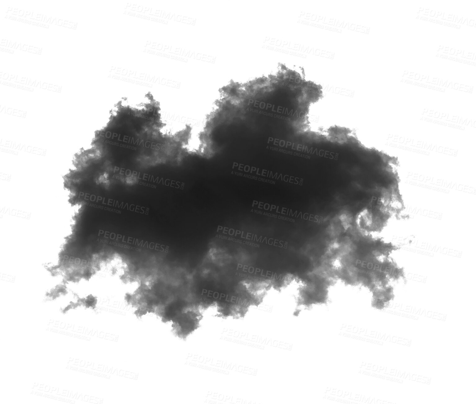 Buy stock photo Black smoke, png and pollution of smokey flare and steam or gas clouds. Dark mist cloud, abstract fog or toxic chemical design element texture for art isolated on transparent background