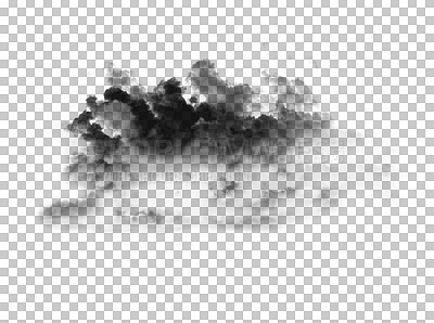 Buy stock photo Black smoke, steam or cloud design effects with steam, gas textures pattern or misty powder chemicals. Foggy smog elements, abstract or cloudy dust pollution isolated on transparent png background