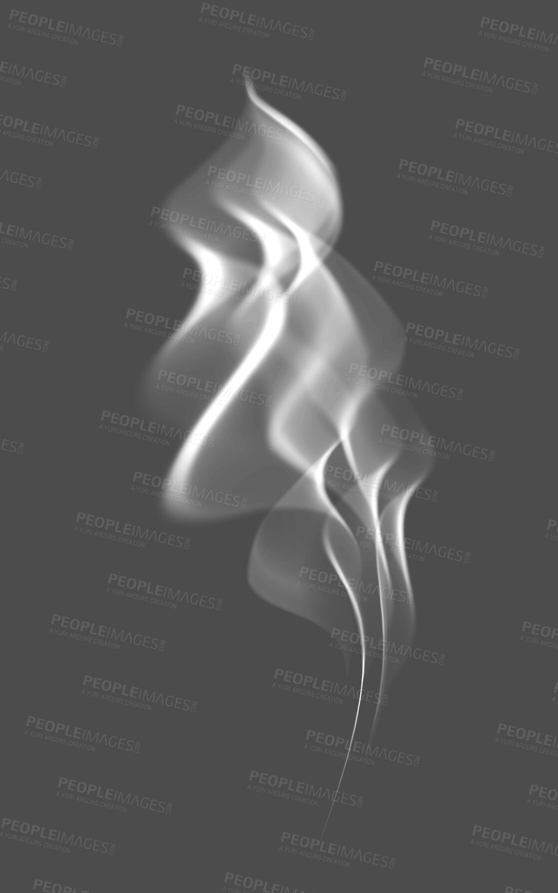 Buy stock photo Smoke, vapor and fog isolated on png or transparent background with space for computer generated graphic design. Abstract, steam and smoking with grey mist or a smokey plume for illustration