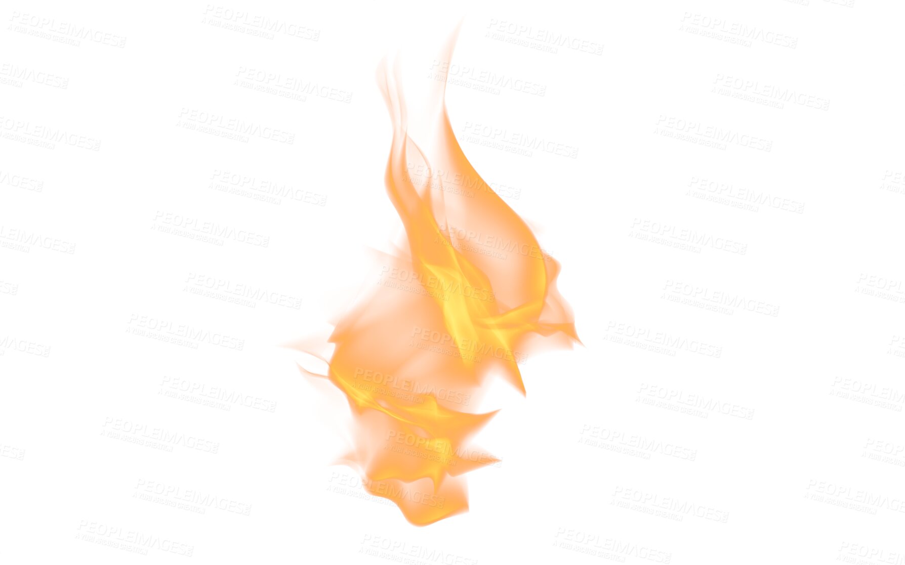 Buy stock photo Fire, orange flame and heat on transparent png background inferno or energy. Illustration of danger, flammable and texture design and realistic wildfire graphic detail, glow and earth element